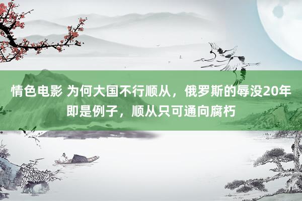 情色电影 为何大国不行顺从，俄罗斯的辱没20年即是例子，顺从只可通向腐朽