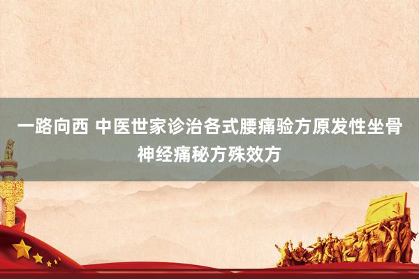 一路向西 中医世家诊治各式腰痛验方原发性坐骨神经痛秘方殊效方